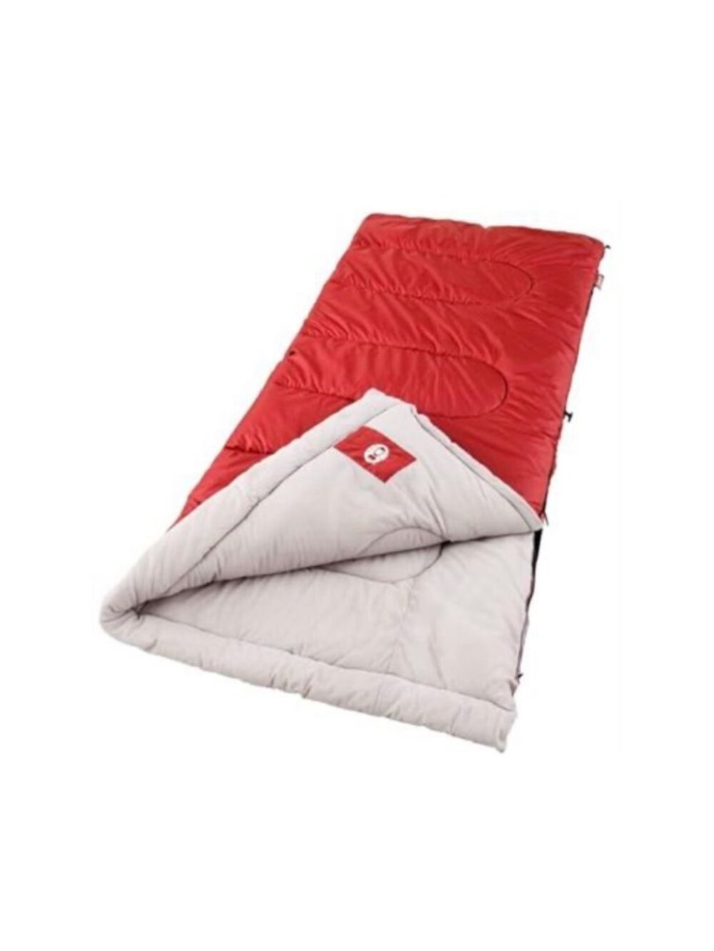 Coleman Adult-Sized 30-Degree Rectangular Sleeping Bag Red & Gray Lightweight Fo